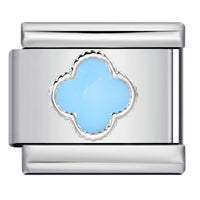 Wholesale Italian Charm Bracelet 9mm DIY Splicing Removable Colored Oil Drop Four-Leaf Clover Stainless Steel Composable Bracelet