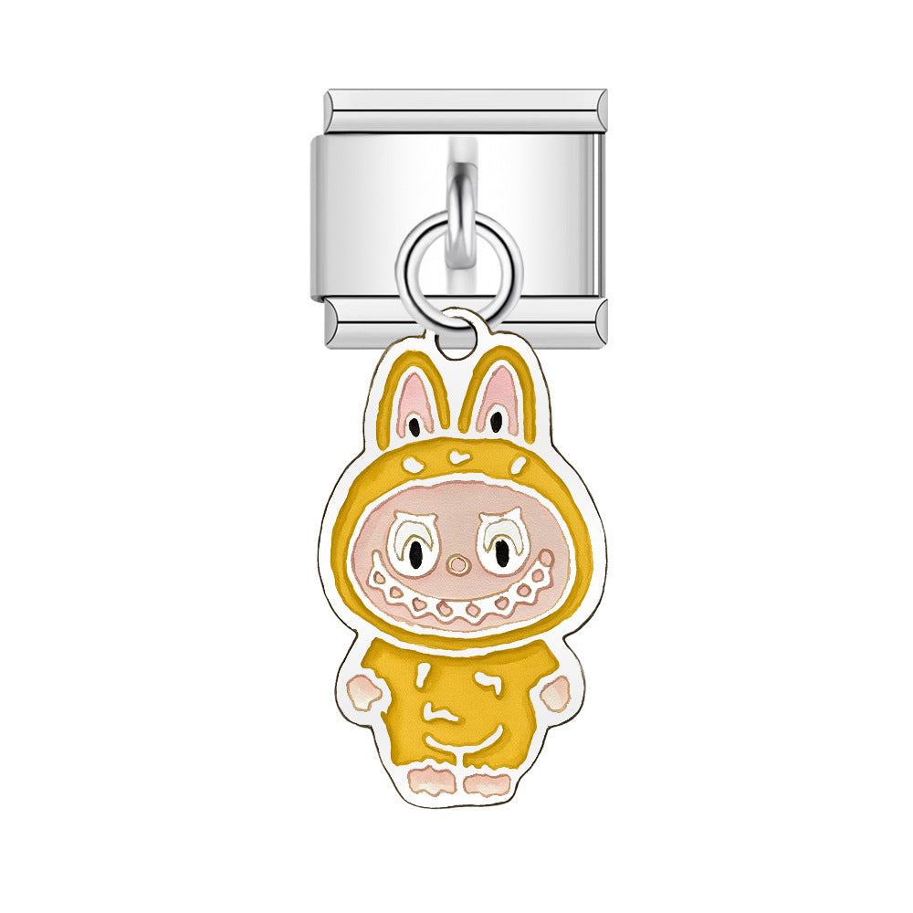 Wholesale Italian Charm Bracelet 9mm DIY Splicing Cute Cartoon Stainless Steel Composable Bracelet