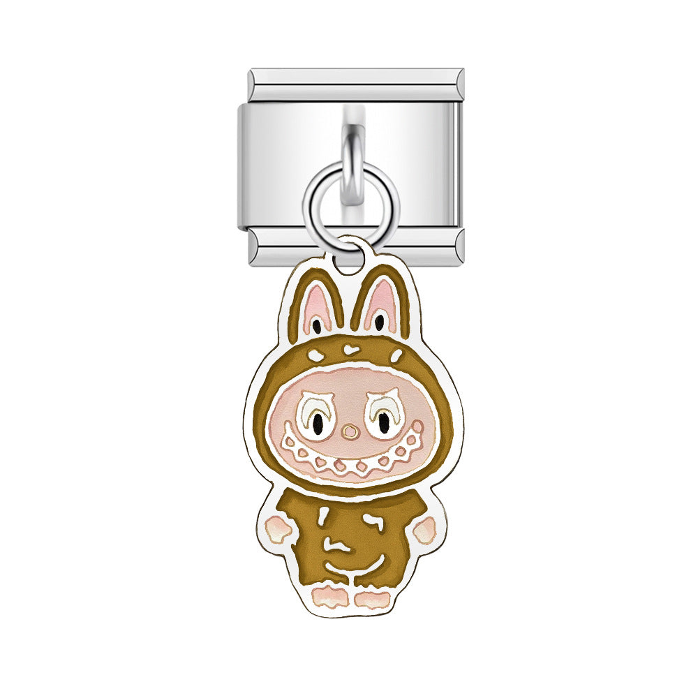 Wholesale Italian Charm Bracelet 9mm DIY Splicing Cute Cartoon Stainless Steel Composable Bracelet