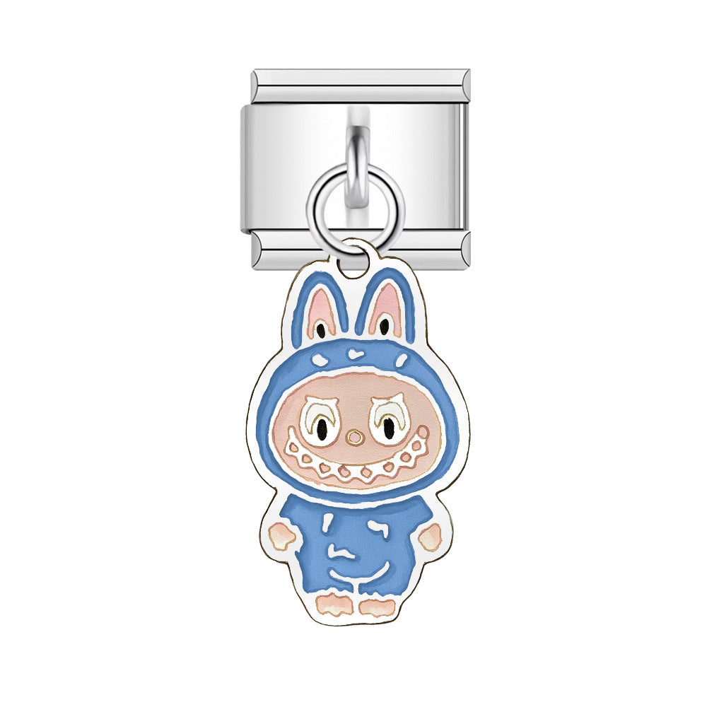 Wholesale Italian Charm Bracelet 9mm DIY Splicing Cute Cartoon Stainless Steel Composable Bracelet